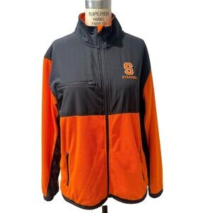 Syracuse University Orange Colosseum Zip-Up Fleece Jacket Sweatshirt size Large